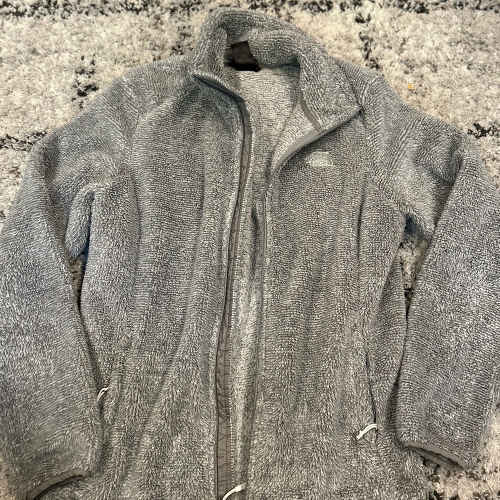 The North Face Gray Teddy Jacket Plush Fleece